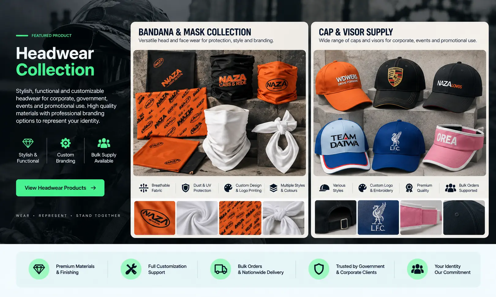 Headwear Collection complete product catalogue